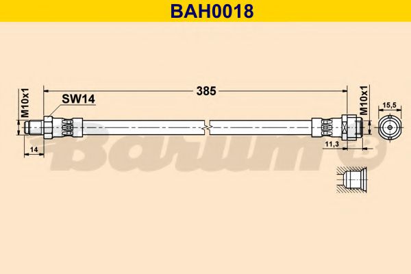 BAH0018 BARUM Brake System Brake Hose