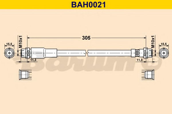 BAH0021 BARUM Тормозная система Тормозной шланг