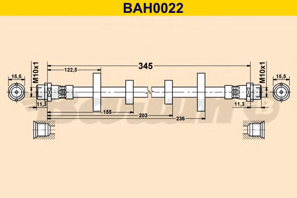 BAH0022 BARUM Bremsanlage Bremsschlauch