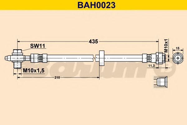 BAH0023 BARUM Тормозная система Тормозной шланг