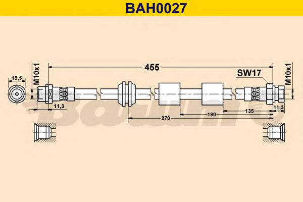 BAH0027 BARUM Bremsanlage Bremsschlauch