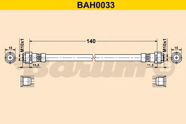 BAH0033 BARUM Brake System Brake Hose