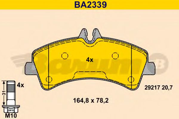 BA2339 BARUM Тормозная система Комплект тормозных колодок, дисковый тормоз
