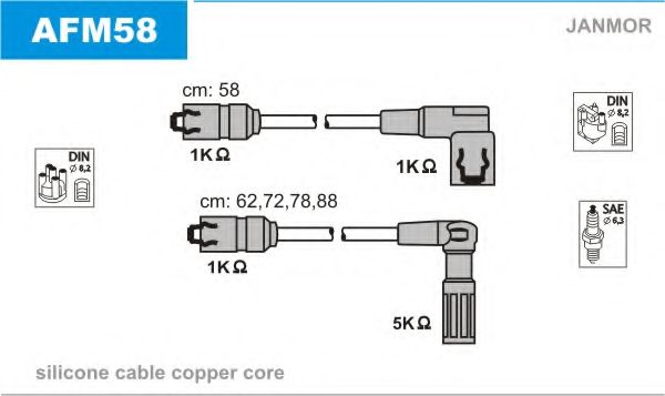 AFM58 JANMOR Ignition System Ignition Cable Kit
