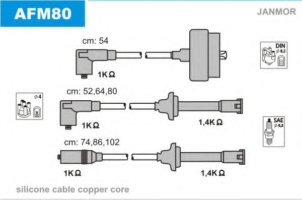 AFM80 JANMOR Ignition Cable Kit