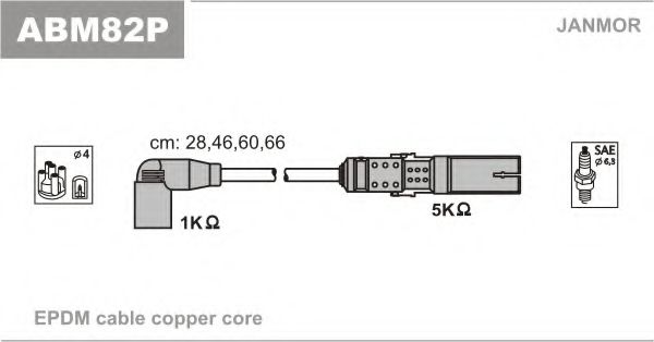ABM82P JANMOR Система зажигания Комплект проводов зажигания
