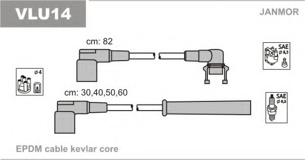 VLU14 JANMOR Система зажигания Комплект проводов зажигания