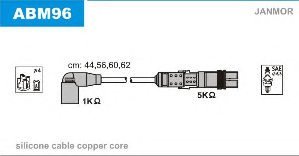 ABM96 JANMOR Комплект проводов зажигания