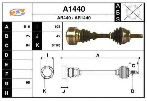 A1440 SNRA Drive Shaft
