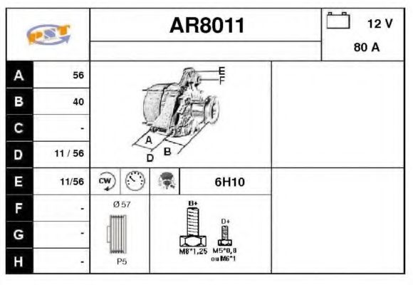 AR8011 SNRA Alternator Alternator
