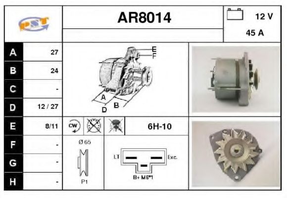 AR8014 SNRA Alternator Alternator