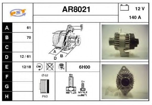 AR8021 SNRA Alternator