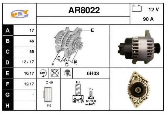 AR8022 SNRA Alternator Alternator