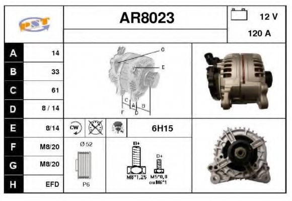 AR8023 SNRA Alternator Alternator