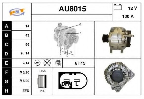 AU8015 SNRA Alternator