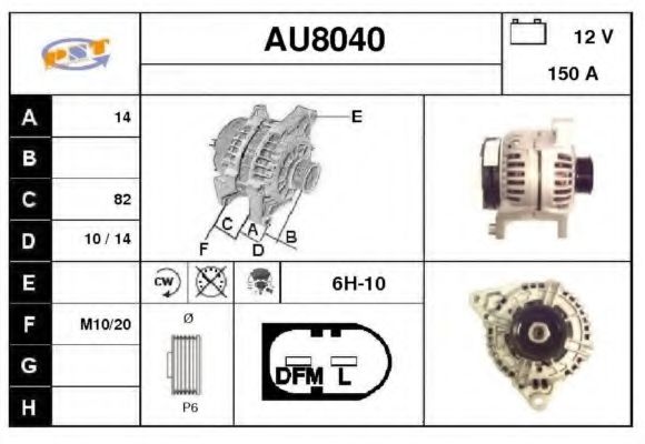 AU8040 SNRA Alternator Alternator