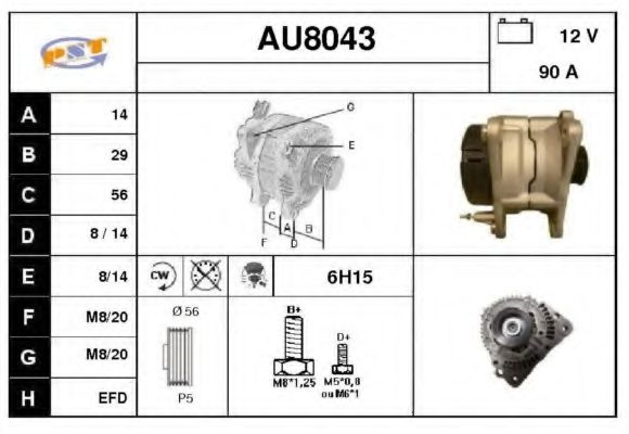 AU8043 SNRA Alternator Alternator