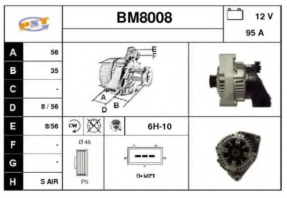 BM8008 SNRA Alternator
