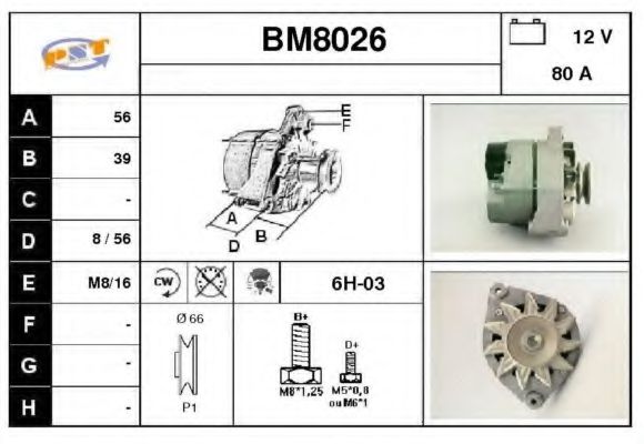 BM8026 SNRA Alternator