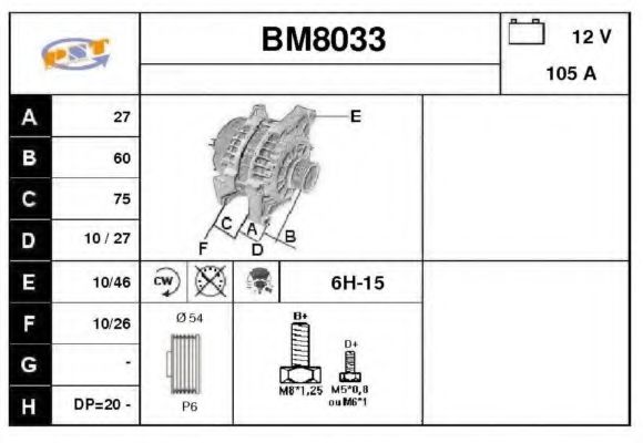 BM8033 SNRA Alternator