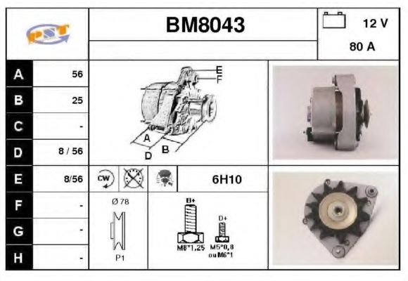 BM8043 SNRA Alternator