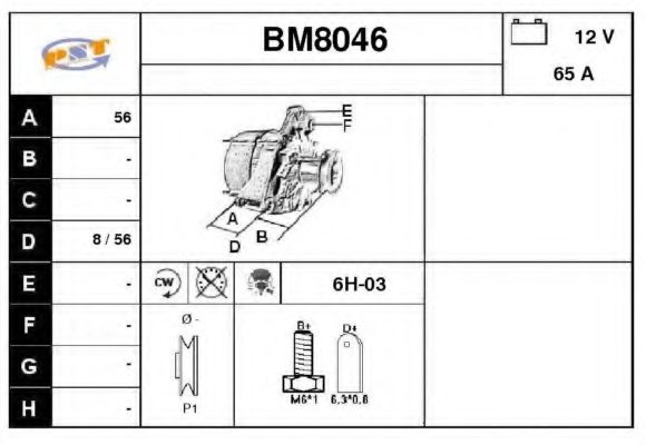 BM8046 SNRA Alternator Alternator
