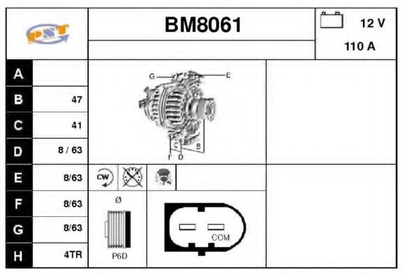 BM8061 SNRA Alternator Alternator