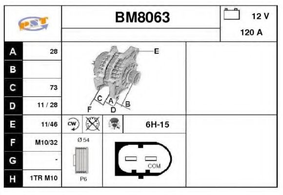 BM8063 SNRA Alternator Alternator