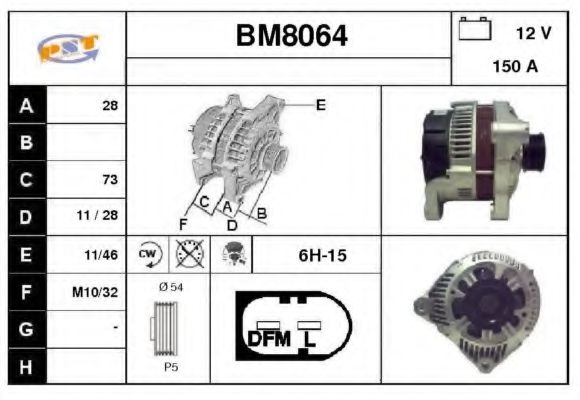 BM8064 SNRA Alternator Alternator