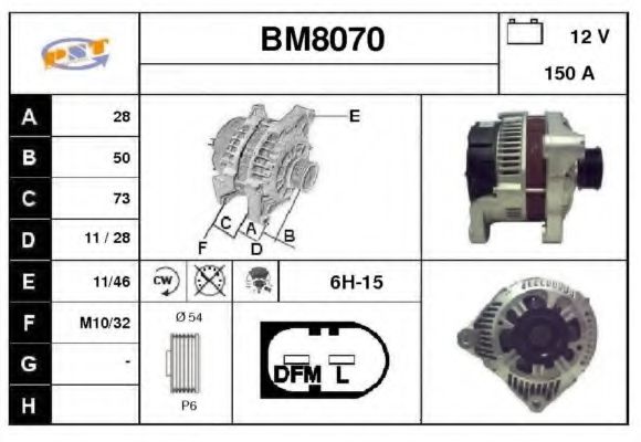 BM8070 SNRA Alternator