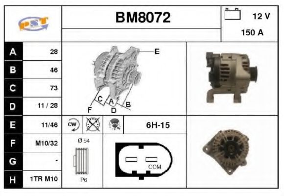 BM8072 SNRA Alternator