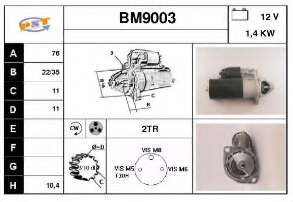 BM9003 SNRA Starter System Starter