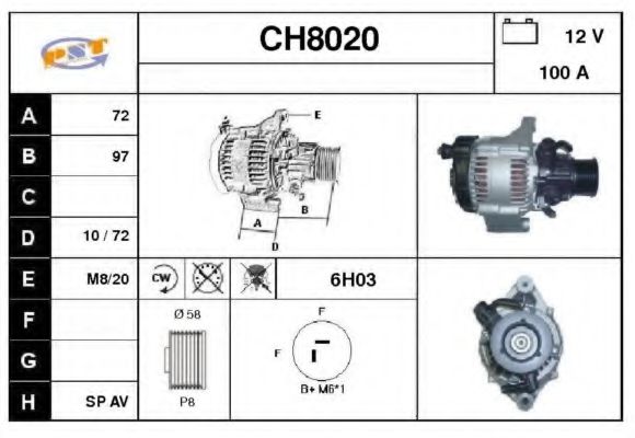 CH8020 SNRA Alternator Alternator