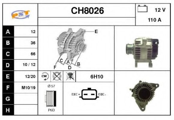 CH8026 SNRA Alternator