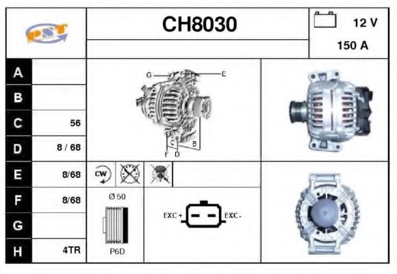 CH8030 SNRA Alternator Alternator