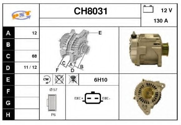 CH8031 SNRA Alternator