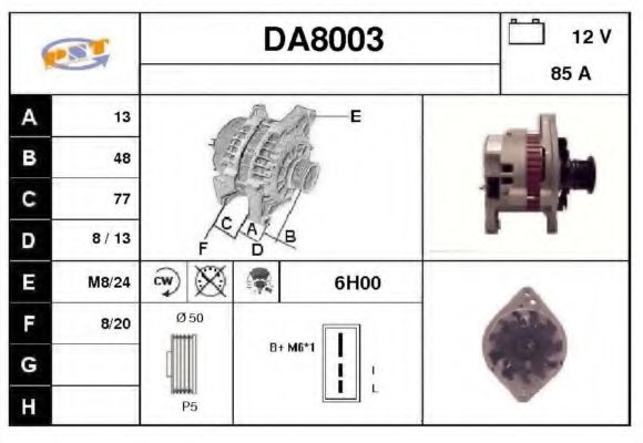 DA8003 SNRA Alternator Alternator