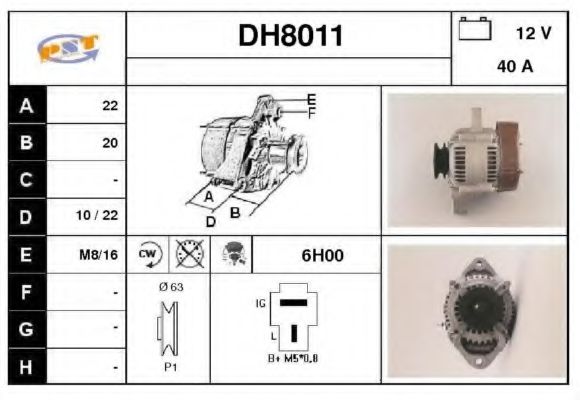 DH8011 SNRA Alternator