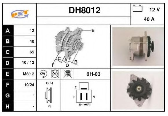 DH8012 SNRA Alternator Alternator