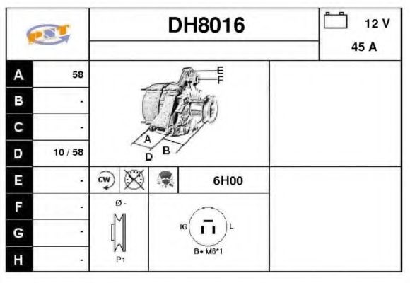 DH8016 SNRA Alternator