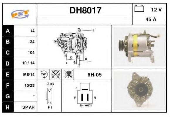 DH8017 SNRA Alternator