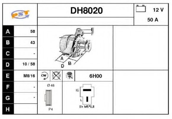 DH8020 SNRA Alternator