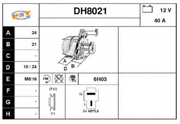 DH8021 SNRA Alternator