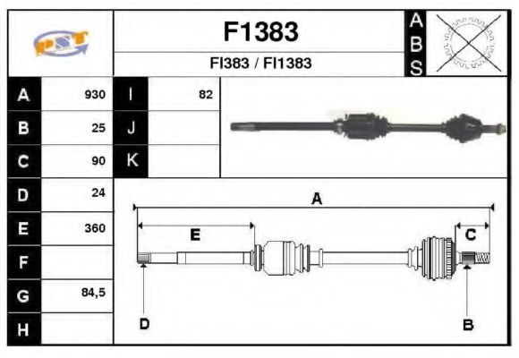 F1383 SNRA Drive Shaft