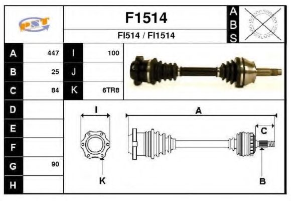 F1514 SNRA Final Drive Drive Shaft
