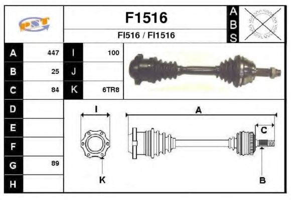 F1516 SNRA Final Drive Drive Shaft