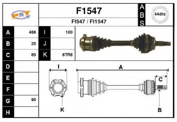 F1547 SNRA Drive Shaft