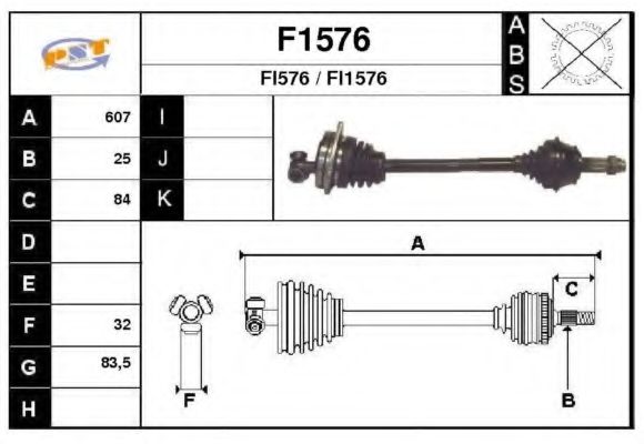 F1576 SNRA Drive Shaft