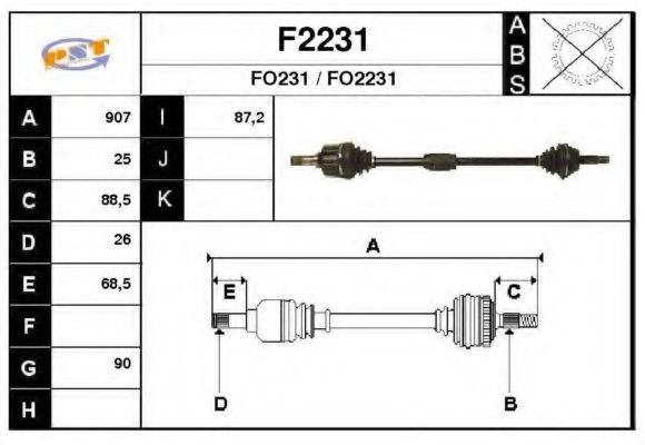 F2231 SNRA Drive Shaft