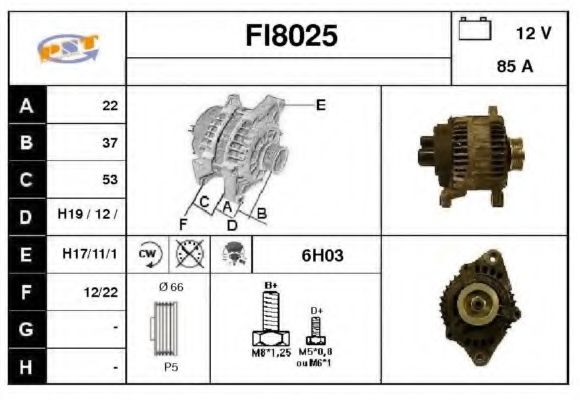 FI8025 SNRA Alternator